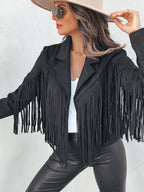 Fringe Open Front Cropped Jacket (7)