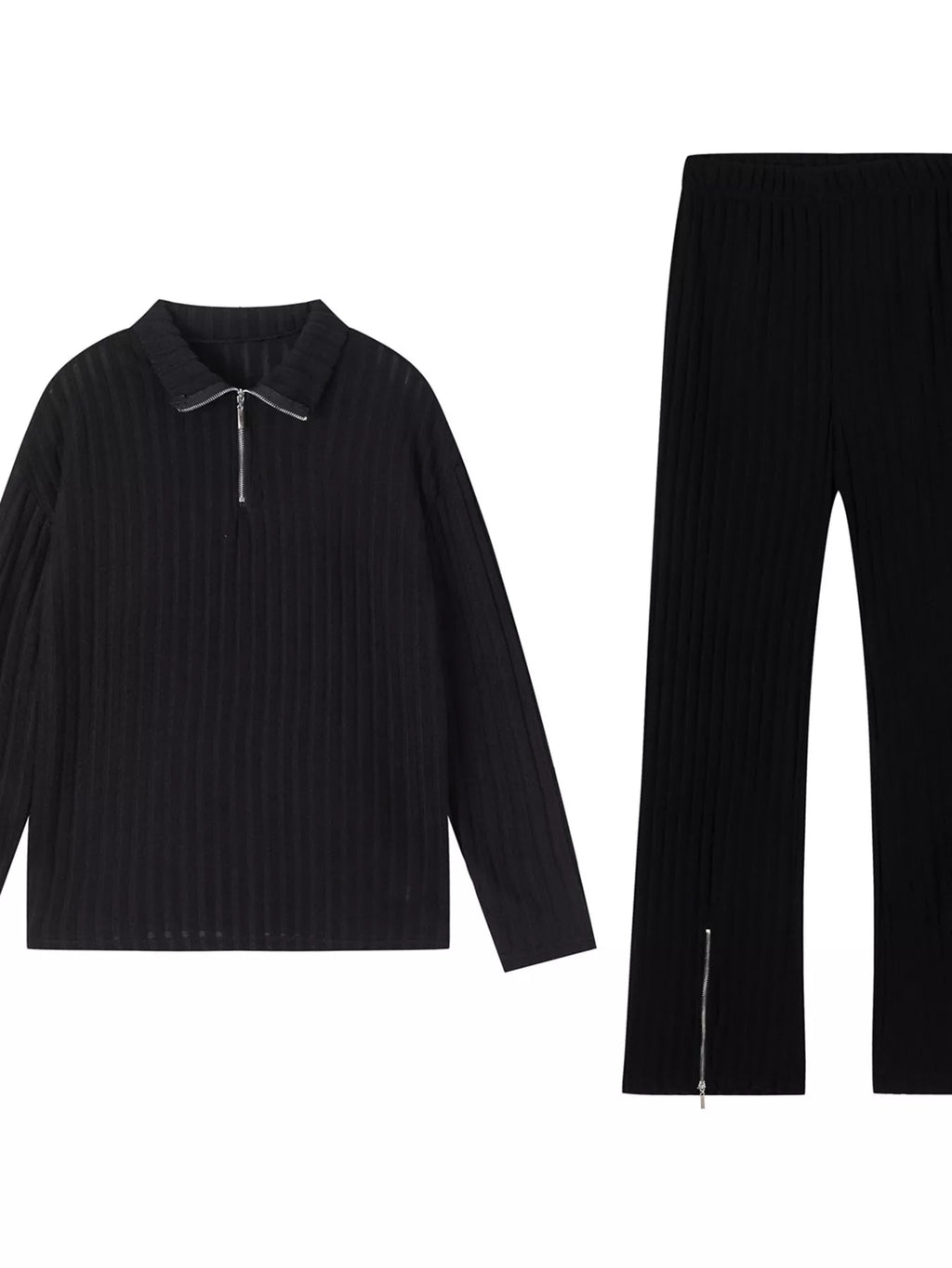 Ribbed Knit Top Pants Set (16)