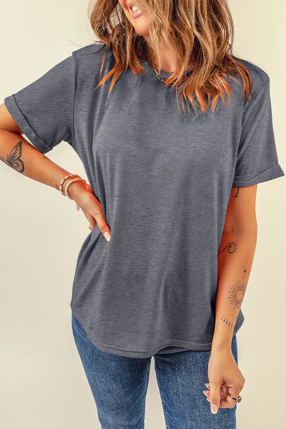 Round Neck Short Sleeve T-shirt (14)