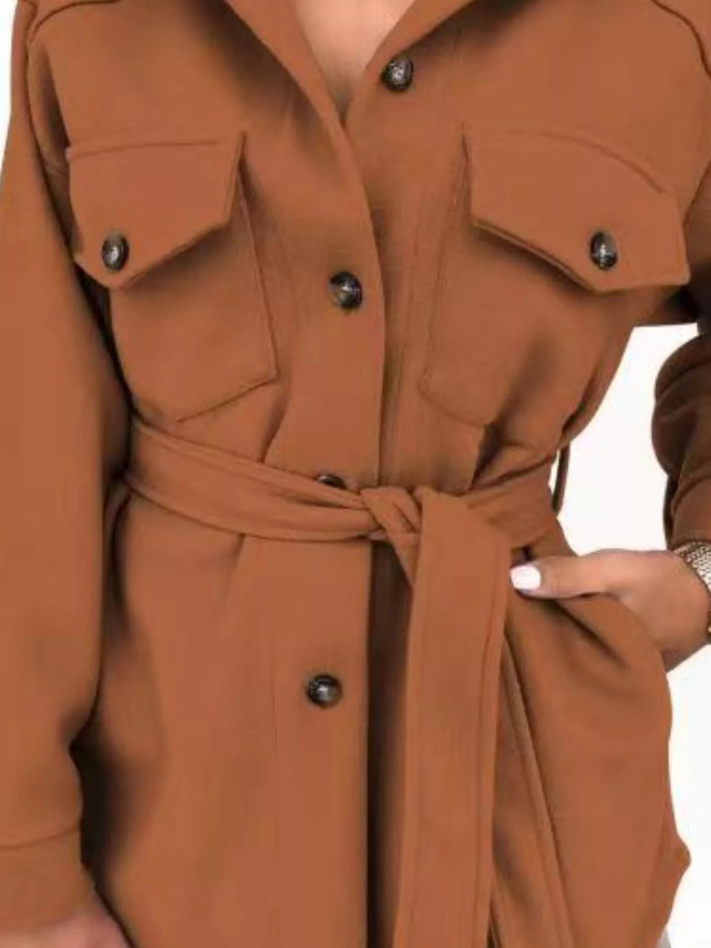 Button-down Tie Waist Coat (13)