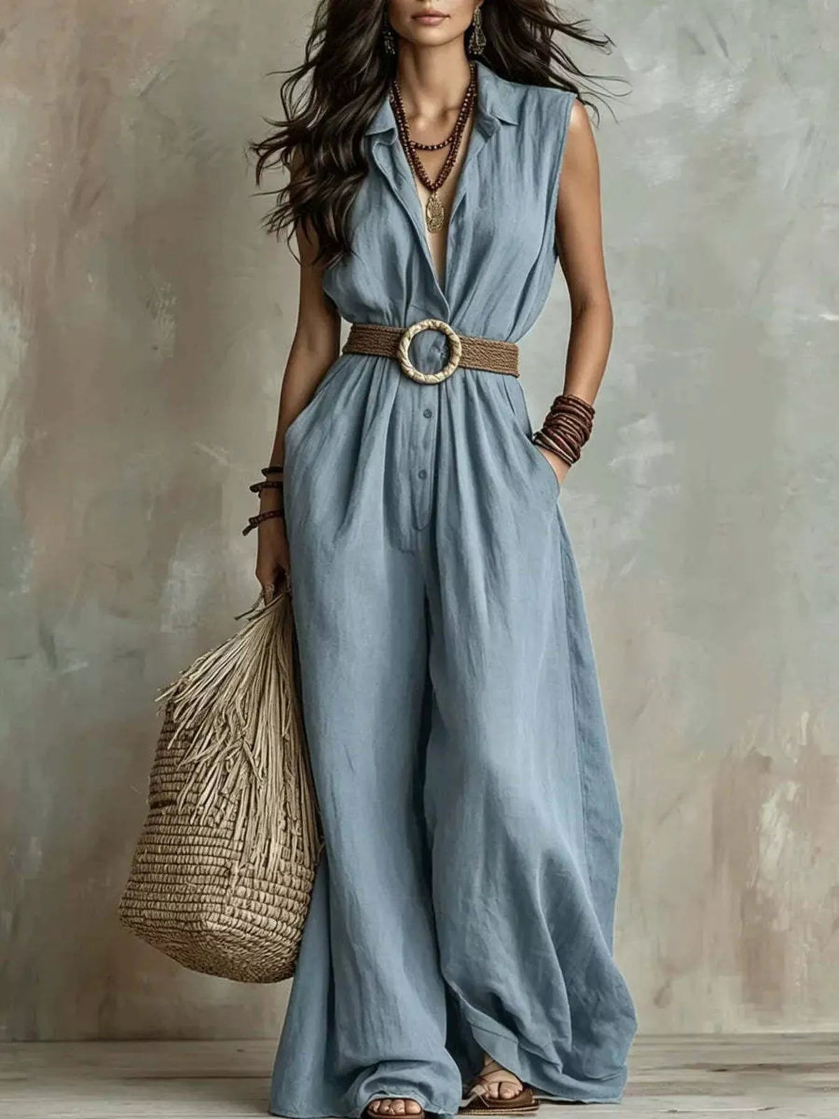 Full Size Sleeveless Wide Leg Jumpsuit Plus (3)