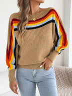 Striped Knit Boat Neck Sweater (12)