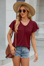 V-neck Short Sleeve T-shirt (8)