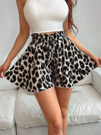 High-waisted Leopard Print Shorts