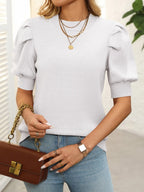 Mock Neck Puff Sleeve Sweater (20)