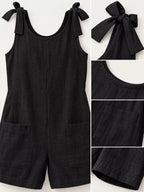 Full Size Tie-shoulder Romper Pockets Plus (14)