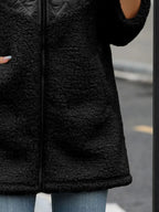 Fuzzy Zip Up Long Sleeve Hooded Jacket (10)