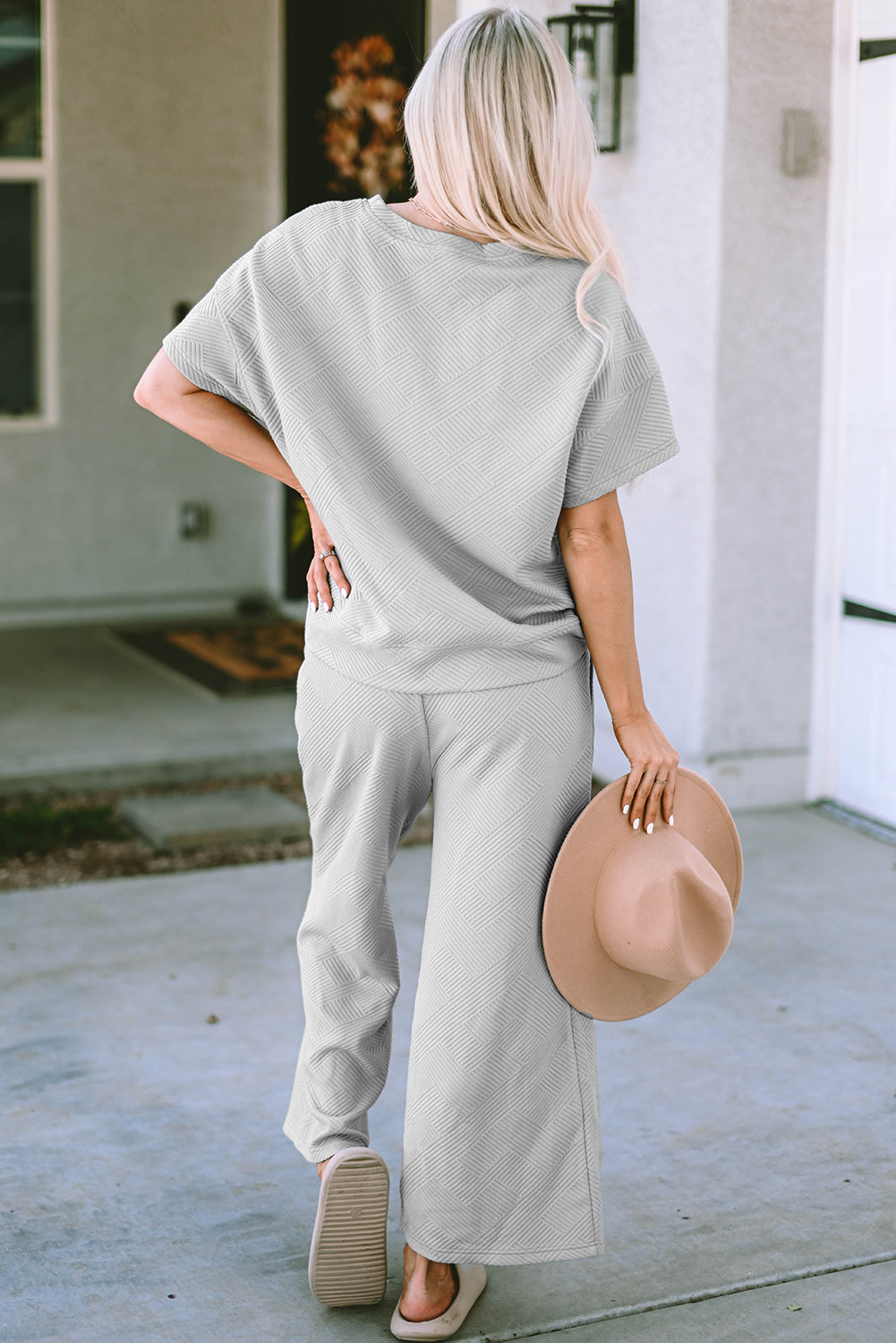 Short Sleeve Top Pants Set (35)