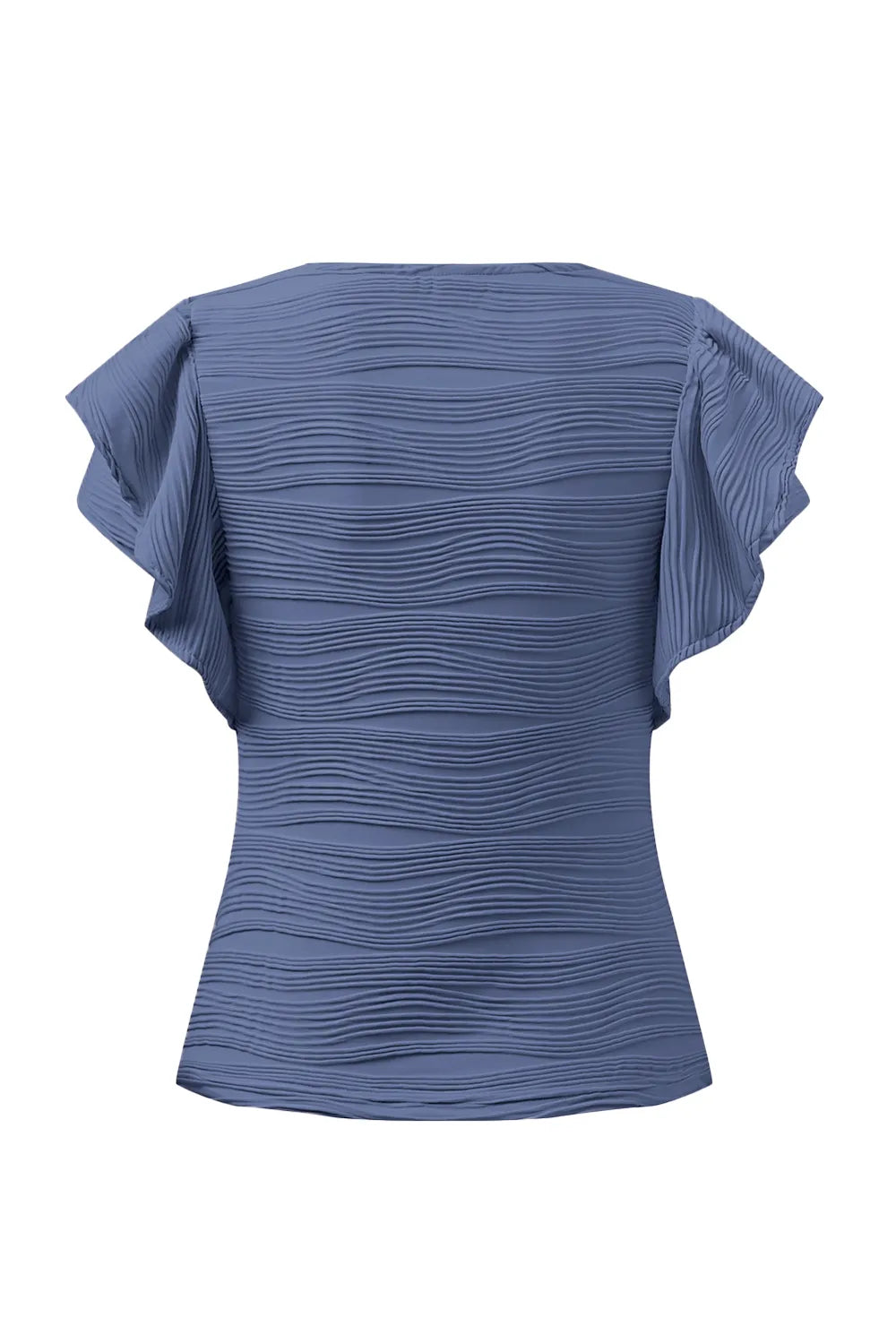 Textured Round Neck Cap Sleeve Top (6)