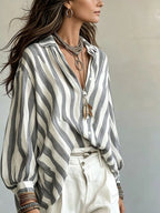 Striped Loose Fit Shirt (13)