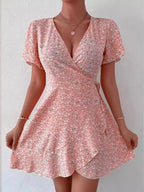 Floral Flutter Sleeve Wrap Mini Dress (11)