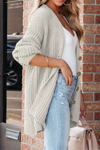 Chunky Knit Button-down Cardigan (16)