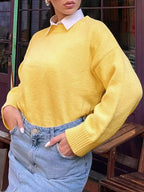 Ribbed Round Neck Dropped Shoulder Sweater (7)