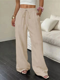 Wide Leg Pants Drawstring