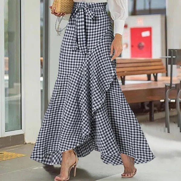 Plaid Mermaid Ruffled Skirt photo 3