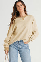 Waffle-knit Long Sleeve Sweatshirt (16)