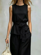 Sleeveless Top Wide-leg Pants Set (12)