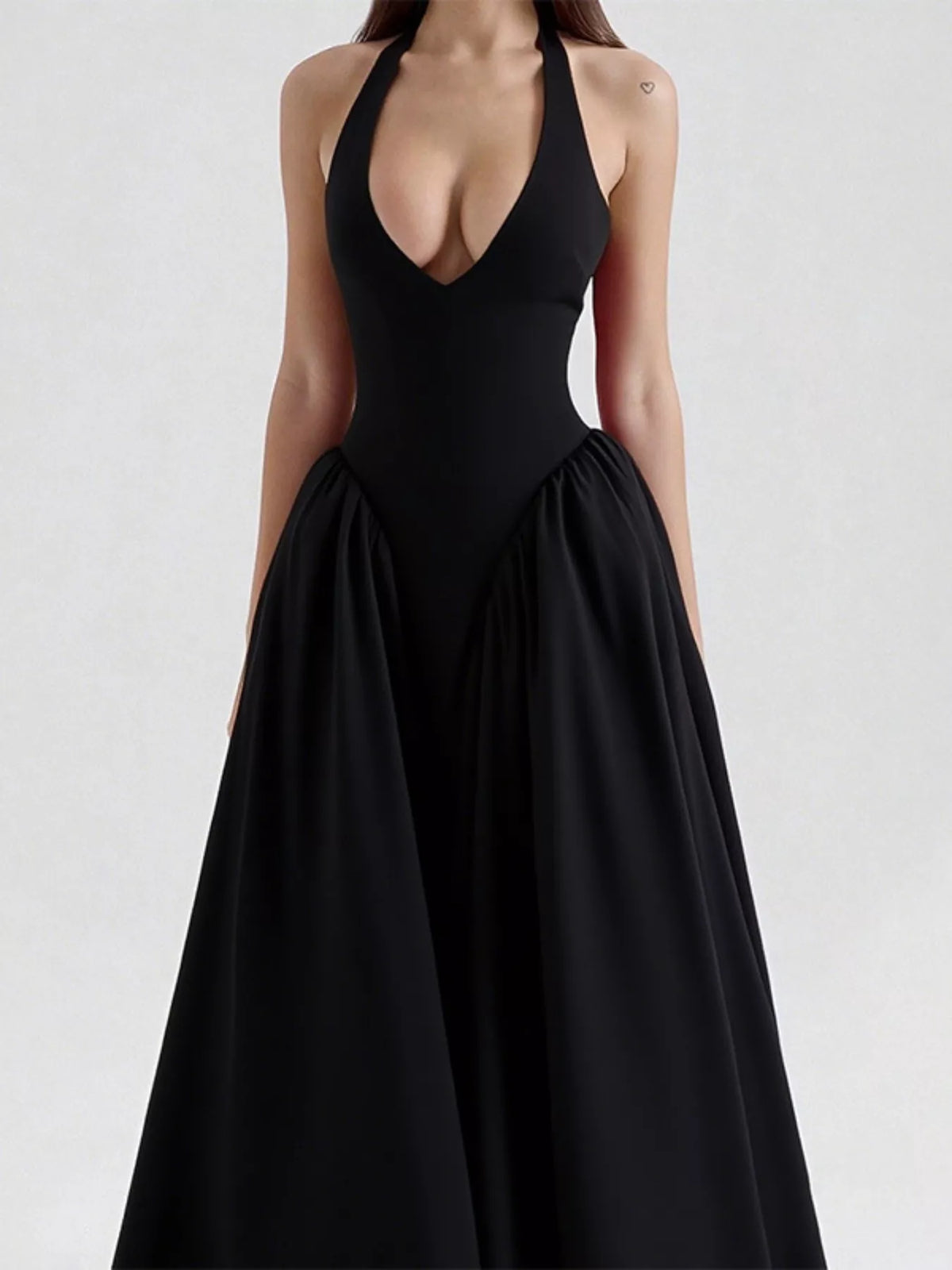 Halter Neck Midi Dress Pockets (10)