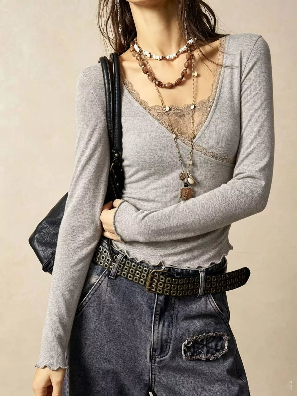 Lace Detail Long Sleeve T-shirt (8)