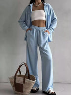 Button Down Shirt Pants Set