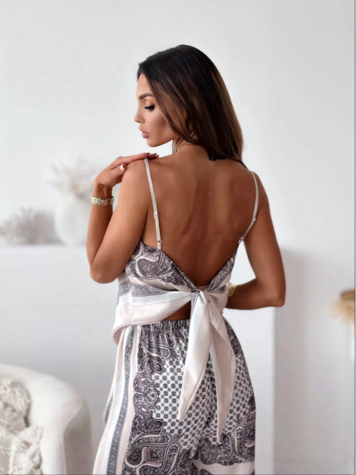 Printed Cami Wide Leg Pants Set (13)