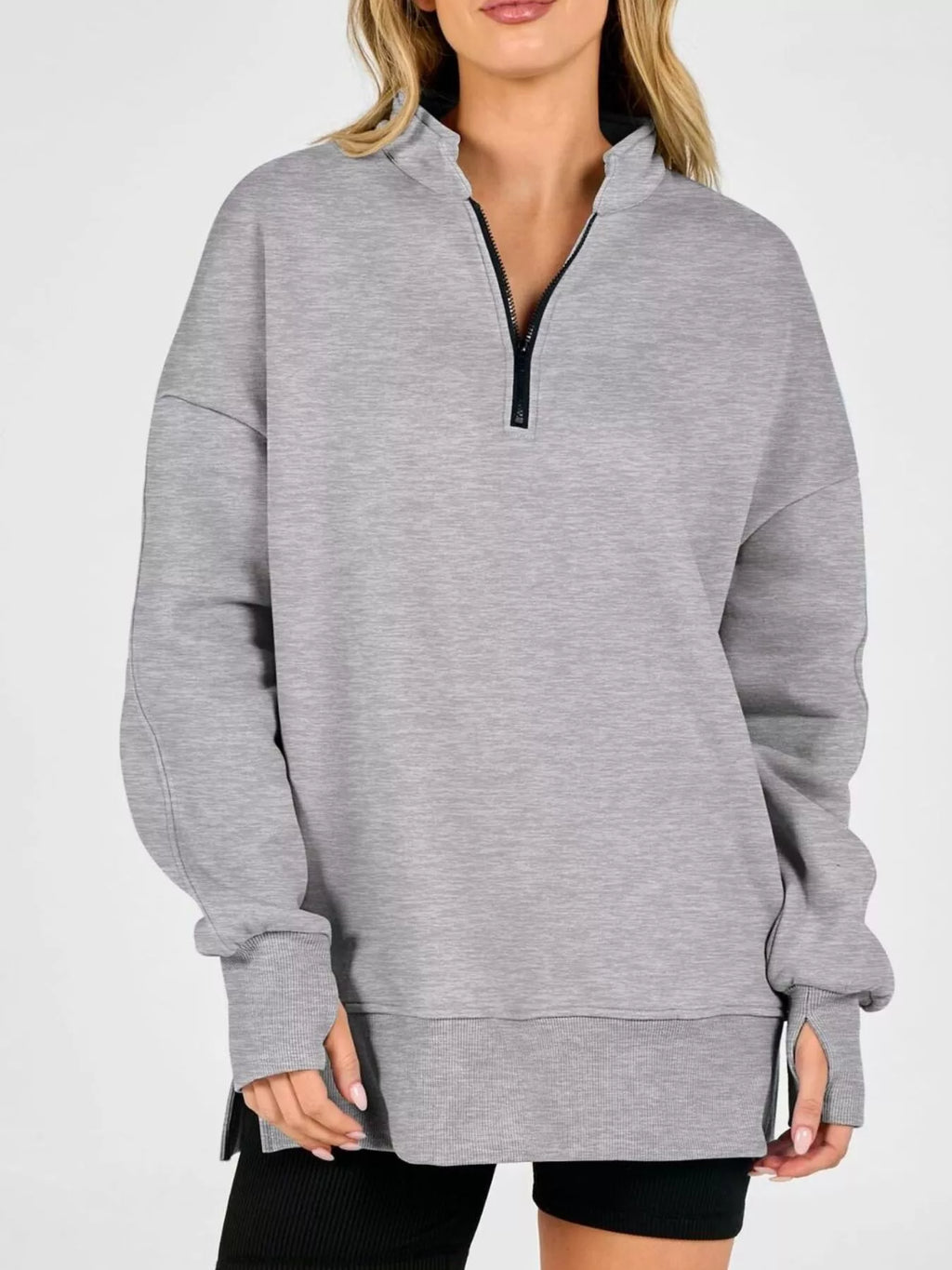 Quarter-zip Dropped Shoulder Sweatshirt (12)