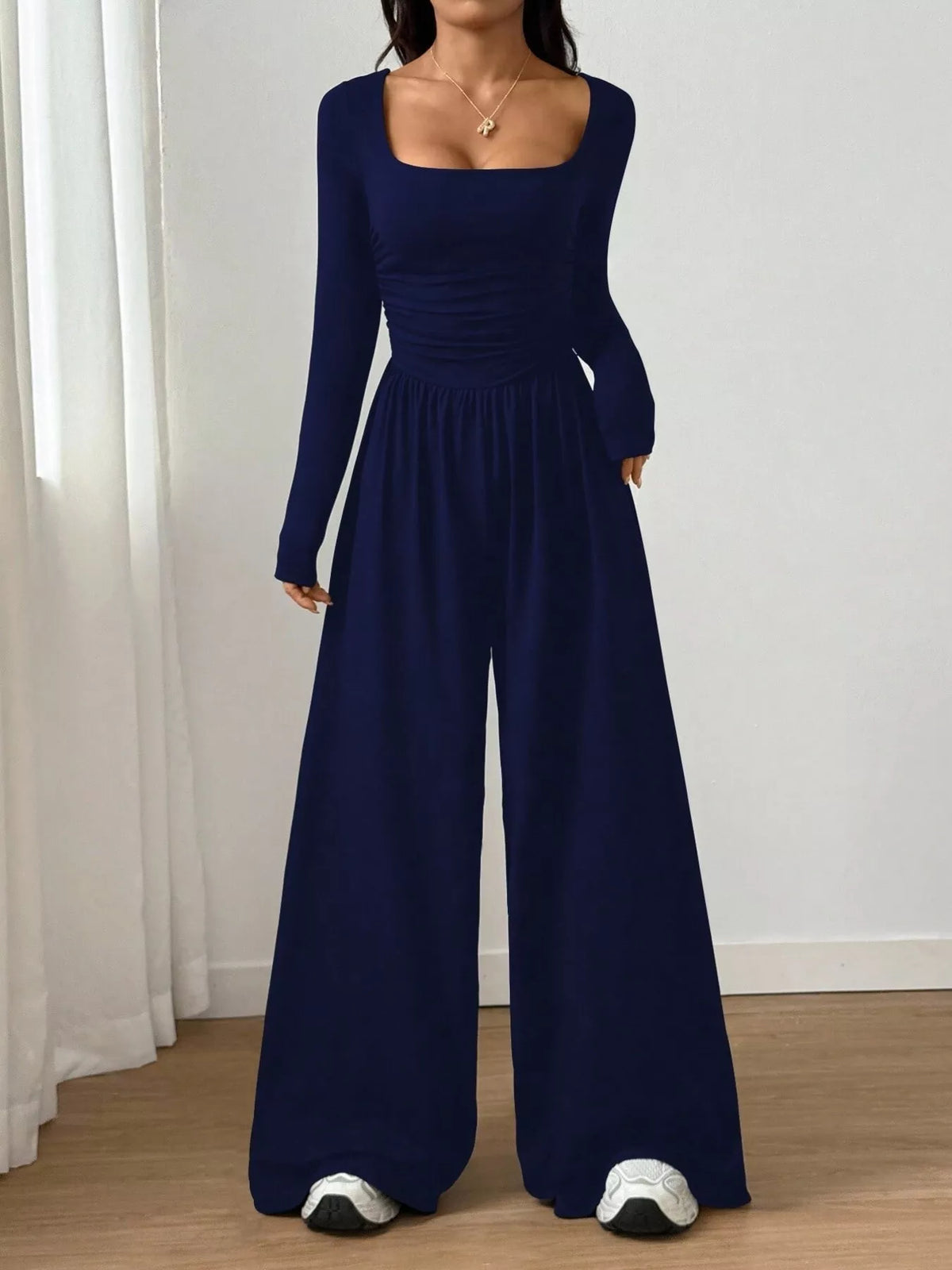 Ruched Square Neck Wide-leg Jumpsuit (26)