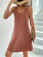 Sleeveless V-neck Summer Tank Dress (8)
