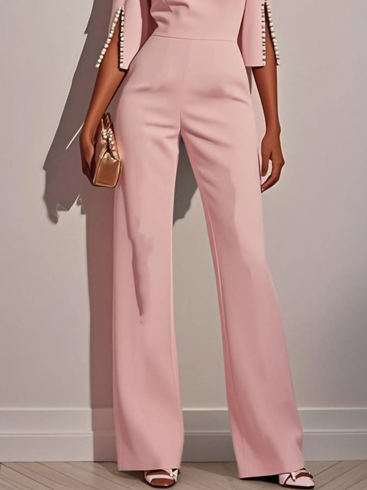 Wide-leg Jumpsuit Slit Sleeve (6)