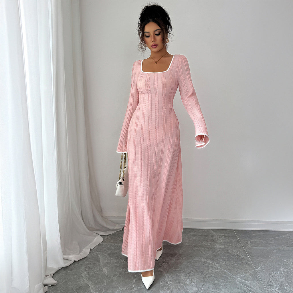 Slim-fitting Simple Long Sleeve Dress Clothing photo 4