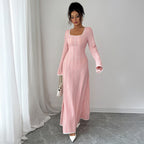 Slim-fitting Simple Long Sleeve Dress Clothing photo 4