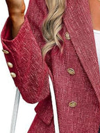 Double-breasted Lapel Collar Blazer (3)