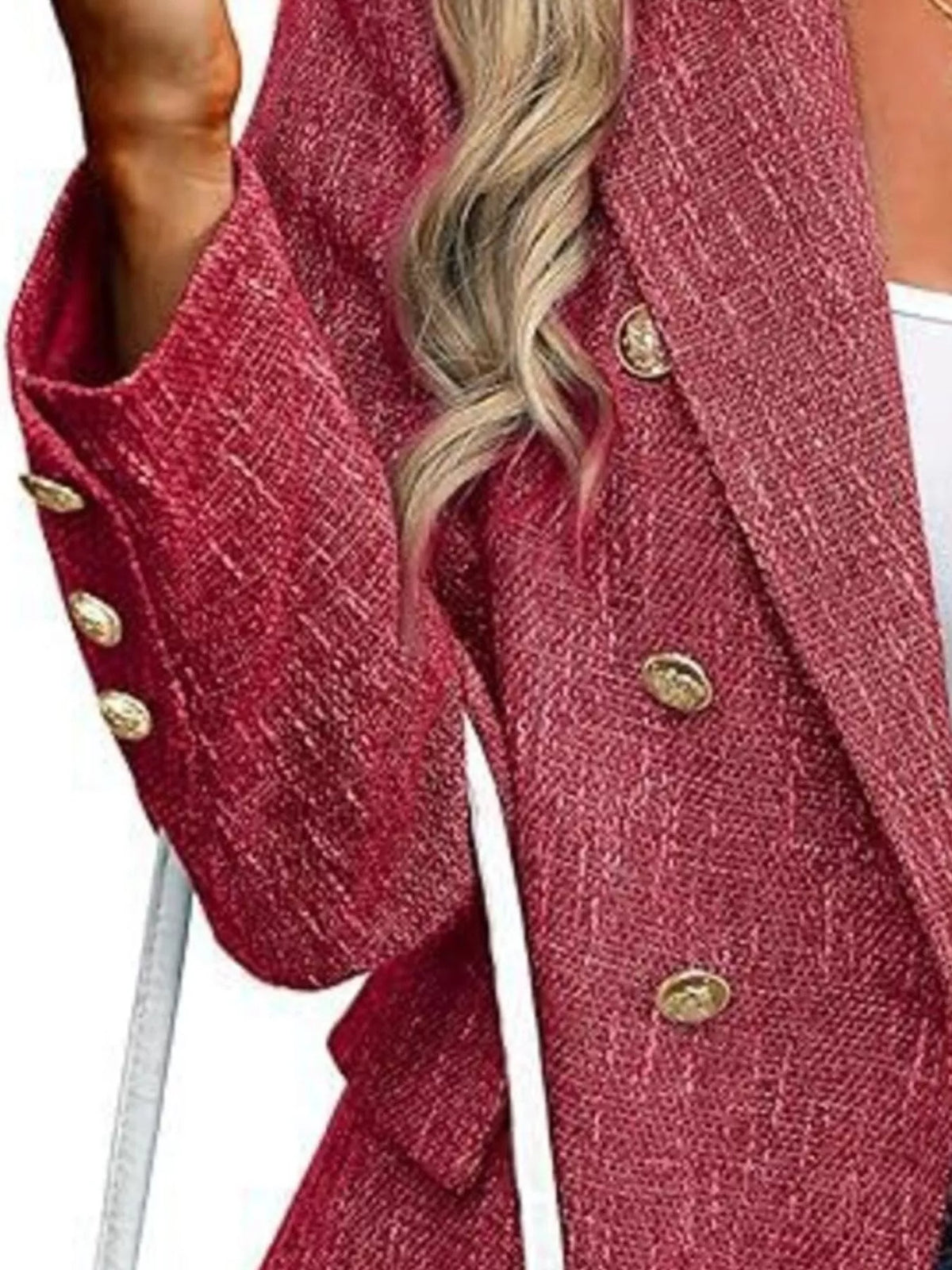 Double-breasted Lapel Collar Blazer (3)