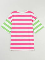 Striped Oversized Short Sleeve T-shirt (7)