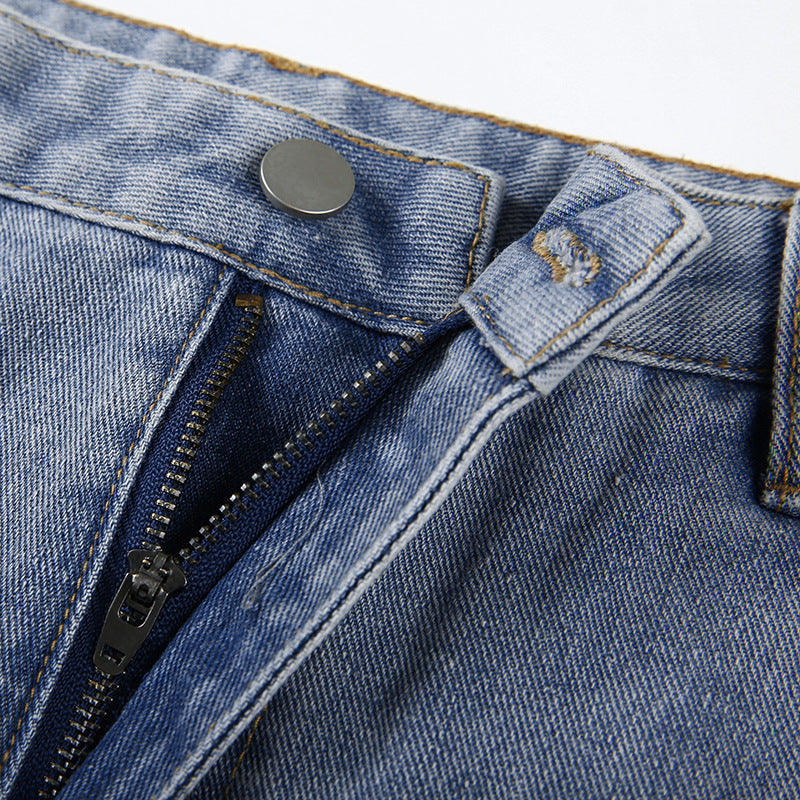 Denim Straight Leg Pants photo 13