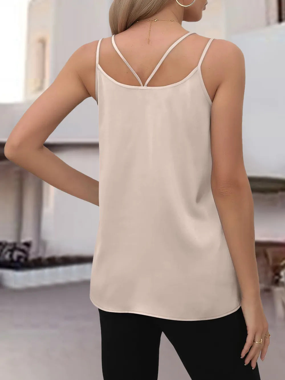 V-neck Double Spaghetti Straps Cami (17)