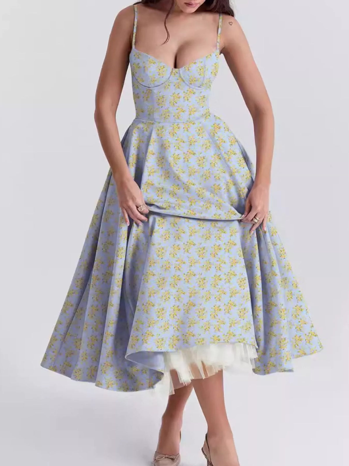 Sweetheart Neck A-line Midi Dress (23)