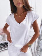 V-neck Short Sleeve T-shirt (2)