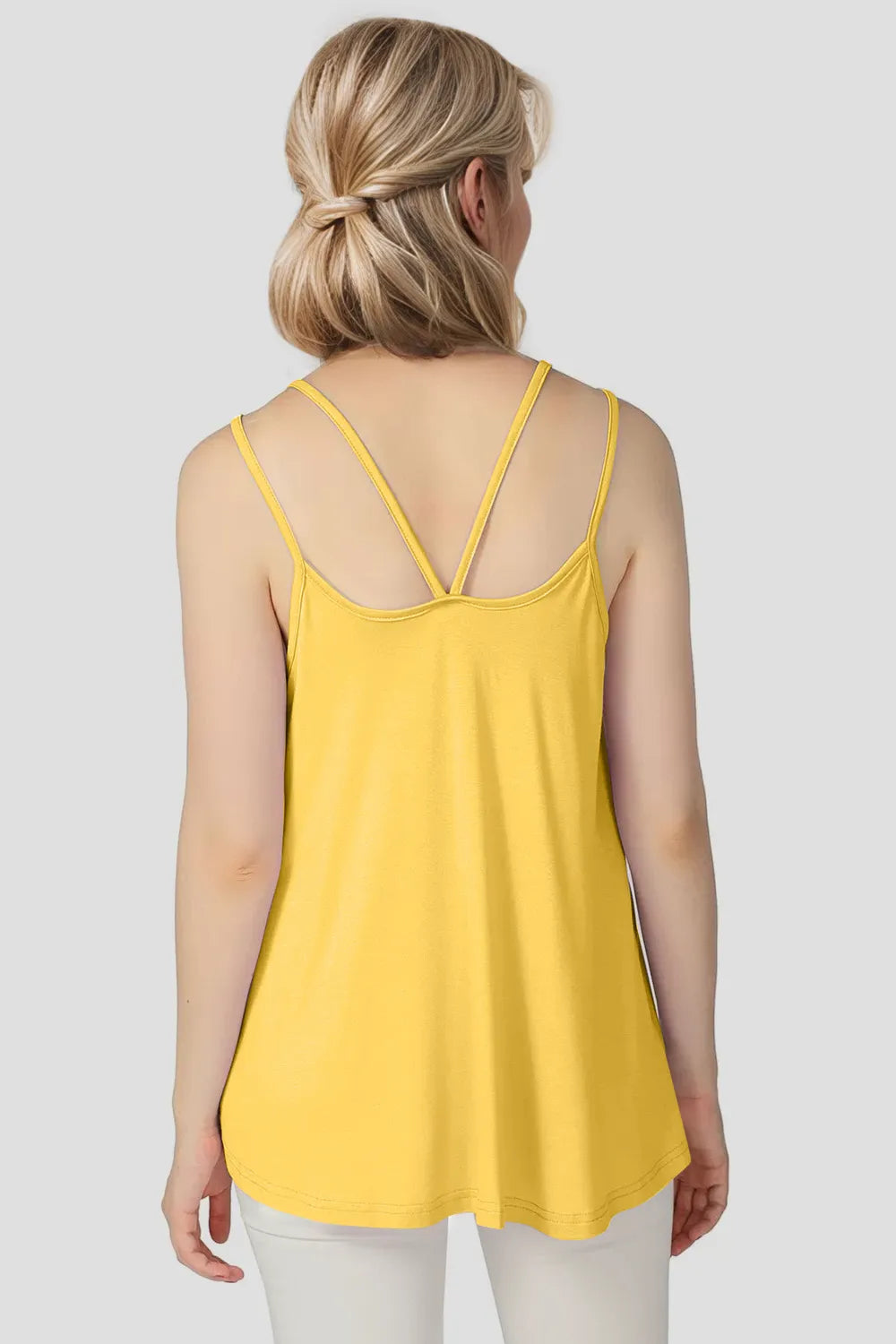 Bamboo Scoop Neck Double Spaghetti Straps Cami (21)
