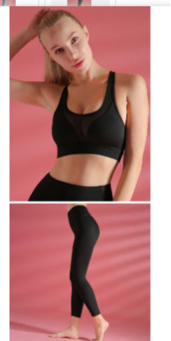 Sports Bra Shockproof Yoga Vest variant CJYDYDYD00748-Black set-XL