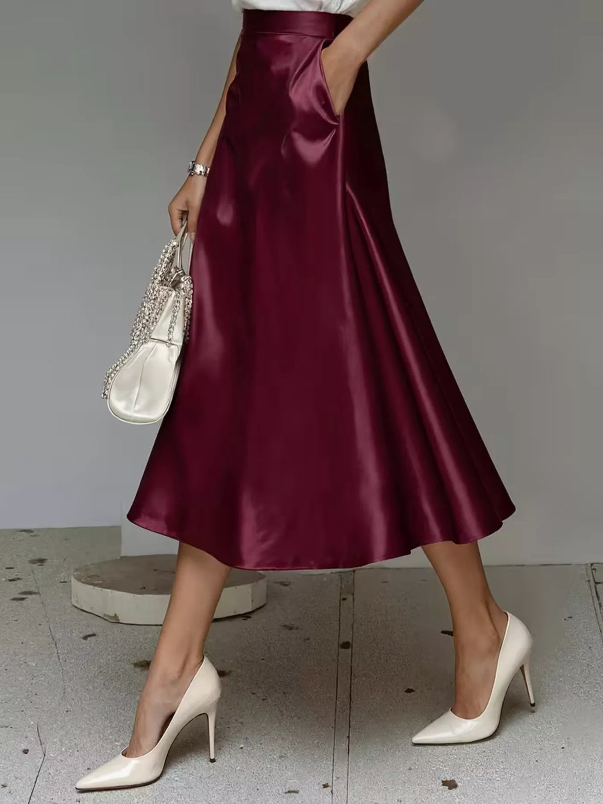 Satin Midi Skirt (3)