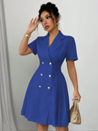 Double-breasted Short Sleeve Dress (15)