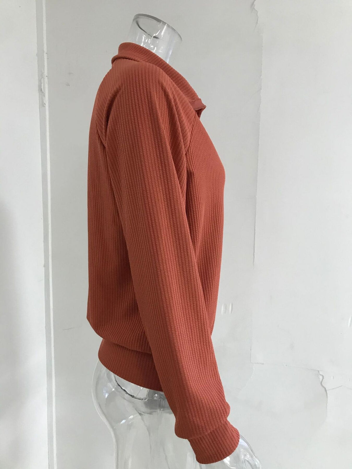 Full Size Ribbed Knit Zip-up Outerwear Plus (3)