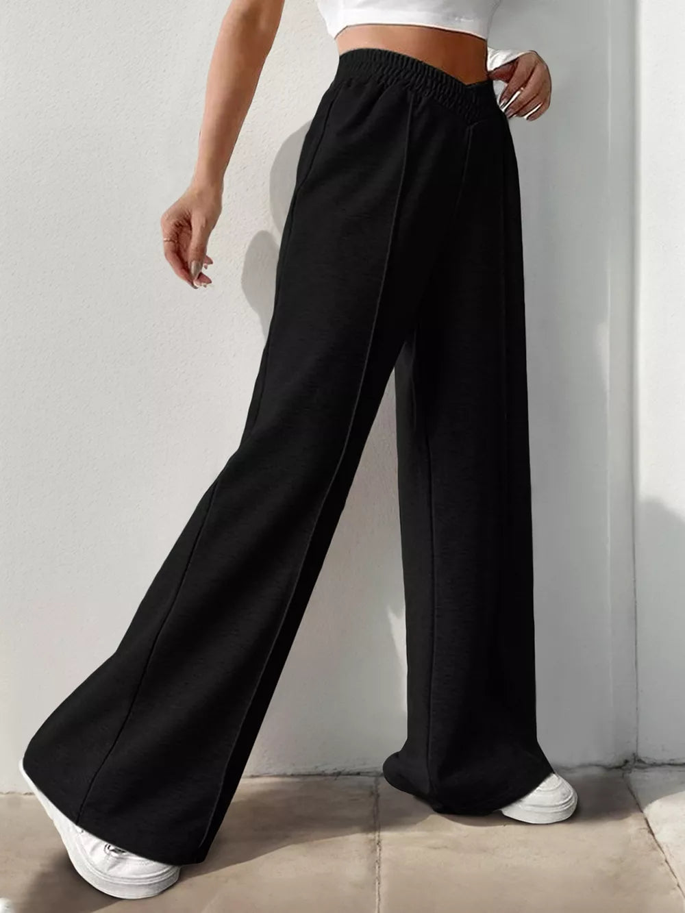 Elastic Waist Wide Leg Pants (13)