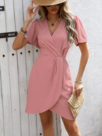 Surplice Short Sleeve Mini Dress (13)