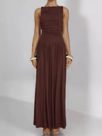 Full Size Ruched Sleeveless Maxi Dress Plus (7)