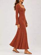 Button-front Ribbed Knit Maxi Dress (3)