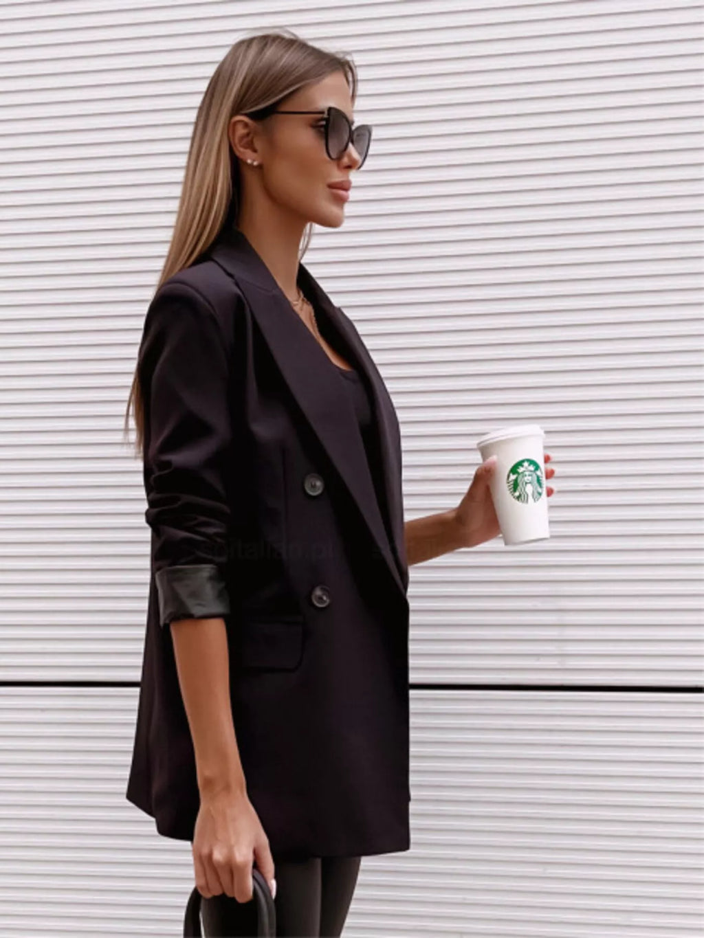 Lapel Collar Long Sleeve Blazer (19)