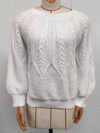 Cable-knit Round Neck Sweater (5)
