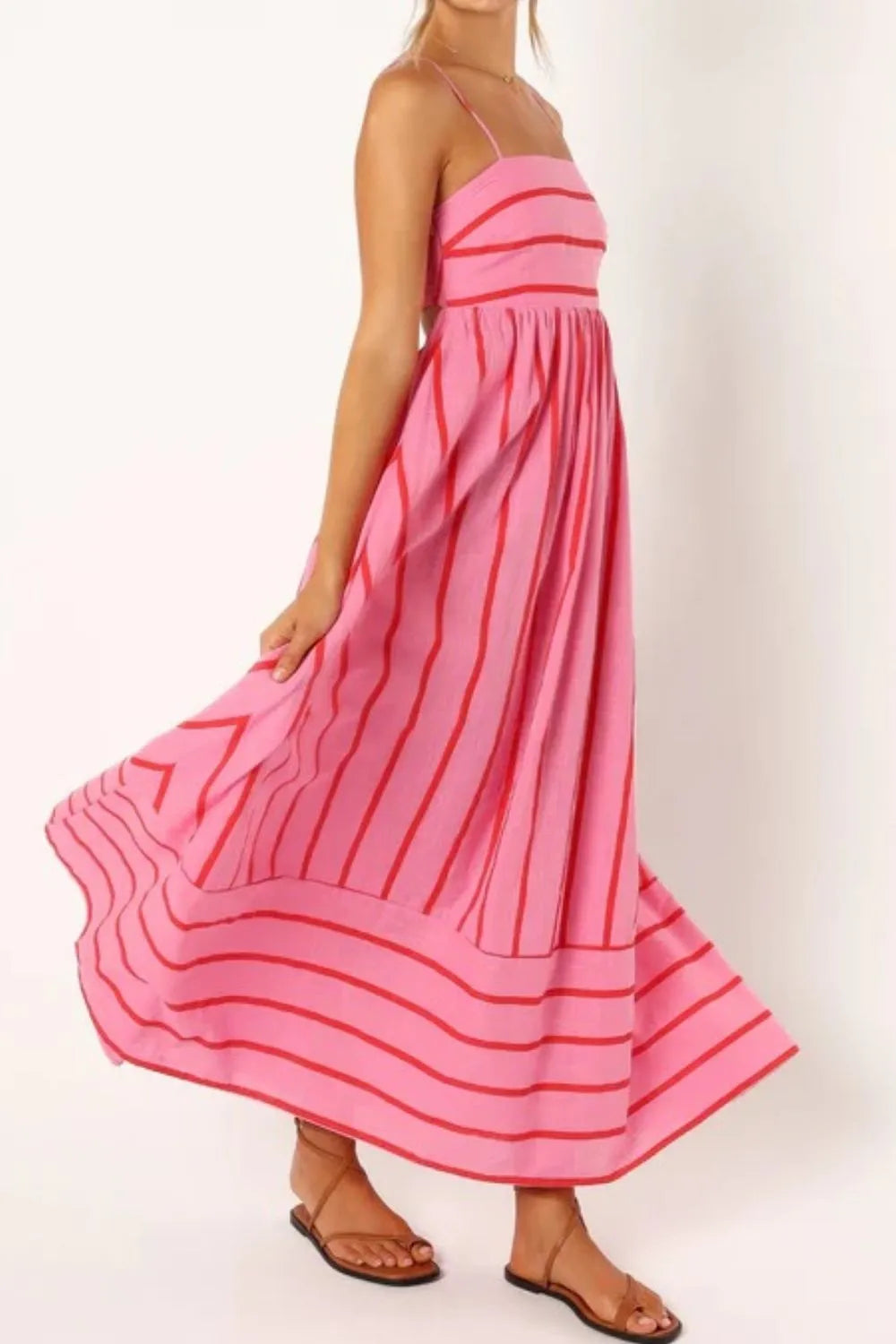 Striped Square Neck Cami Dress (4)